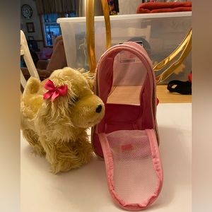 Puccini Pups stuffed animal and carrying case